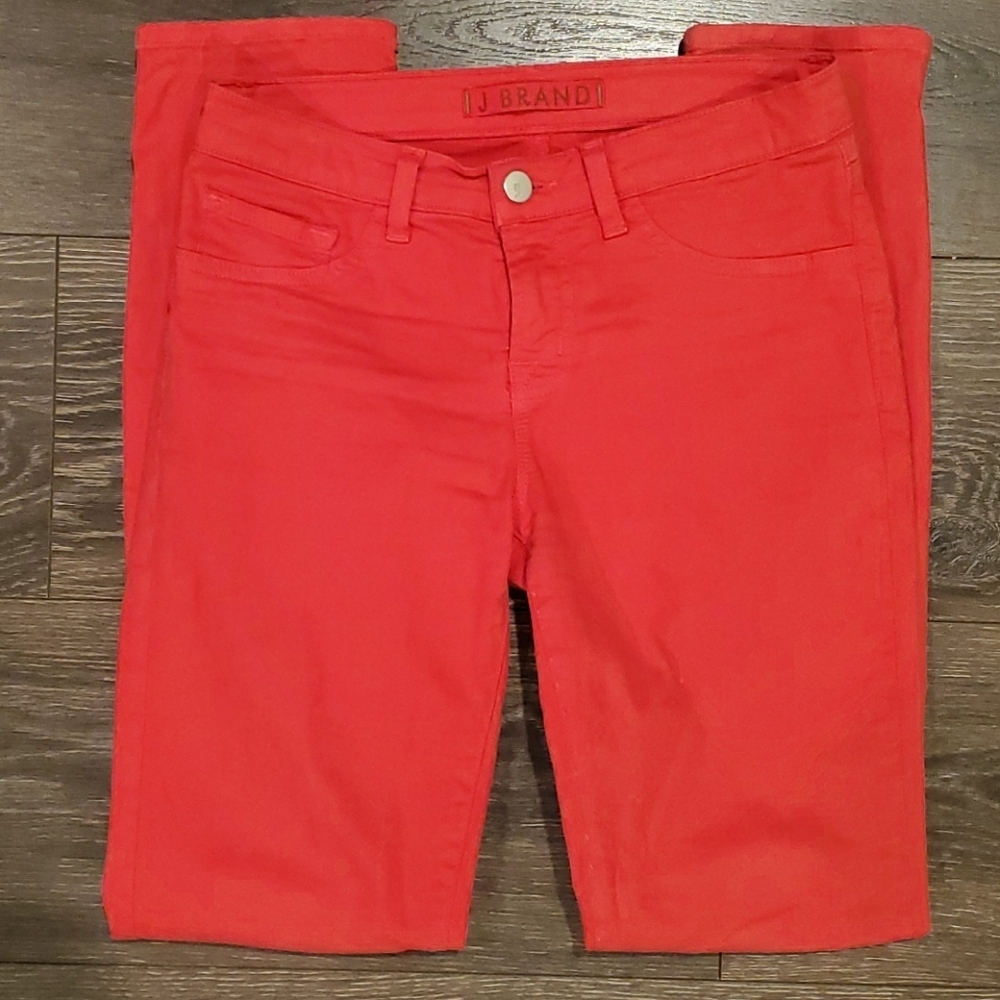 ❤ J BRAND RED LIGHTWEIGHT SUMMER SKINNY LEGGING JEANS, 0 (25) - Picture 2 of 7